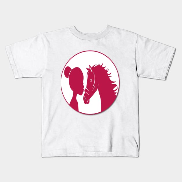 Horse Lover Girl Kids T-Shirt by CreativeDesignStore